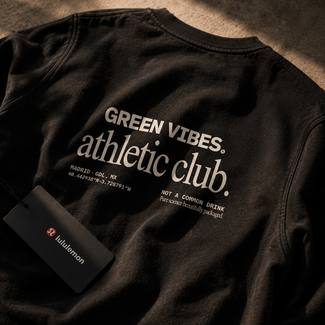 Green Vibes | Lululemon Heavyweight Tee -Black