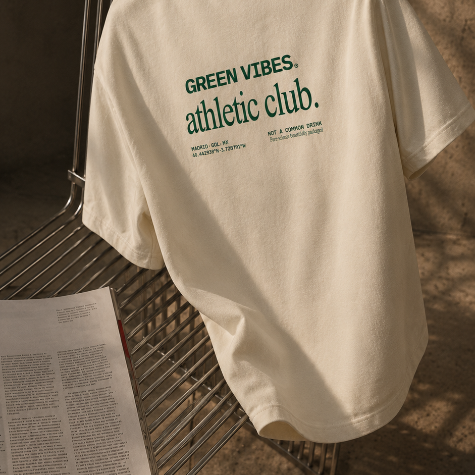Green Vibes Heavyweight Semi-Oversized Tee — Warm Off-White