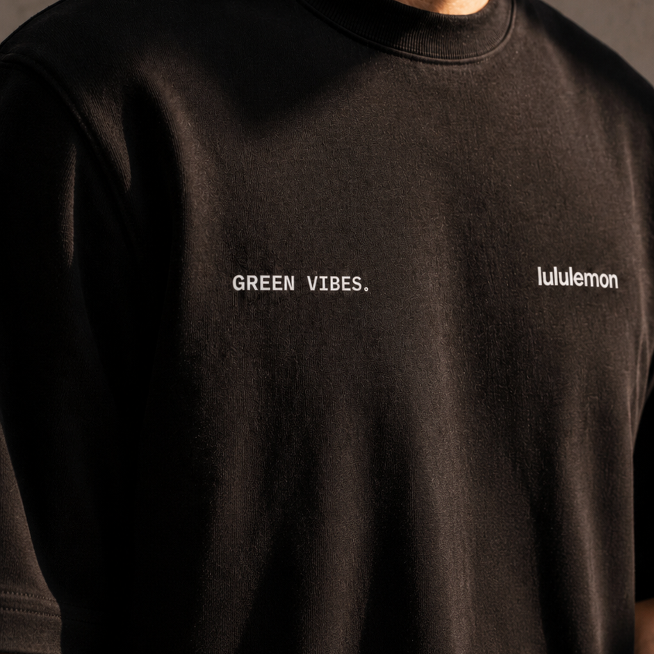 Green Vibes | Lululemon Heavyweight Tee -Black